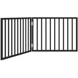  Sklopiva vrata za pse, 2 panela, crna, 160 cm, drvo topole | Eponuda.ba
