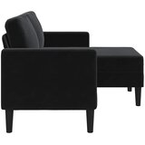 vidaXL Dvosjed s ležaljkom L-oblika crni 125 cm baršun | shoptok.hr