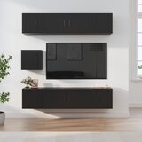  7-dijelni set TV ormarića crni od konstruiranog drva | shoptok.hr