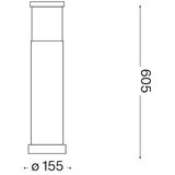 Ideal Lux - Spoljašnja lampa TRONCO 1xE27/42W/230V 60 cm IP65 siva | Eponuda.com