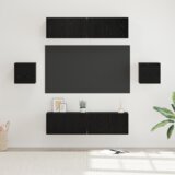 vidaXL Set TV komoda s pohranom s vratima 6 pcs Crni hrast 60 x 30 x 30 cm | shoptok.hr