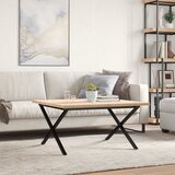  Stolić za kavu X-oblika 80x80x45,5 cm od borovine i čelik | shoptok.hr