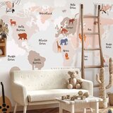  Foto tapeta - World Map in Beige Tones for Children\'s Room 300x210 Vodootporna | shoptok.hr