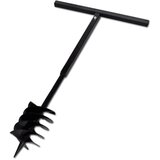 vidaXL Jeklen spiralni vrtalni sveder za zemljo z ročajem 180 mm črne barve, (21366925) cene