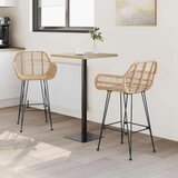  Barski stol 2 pcs Naravna 55 x 52 x 92 cm Ratan in železo, (5000092564) | Shoptok.si