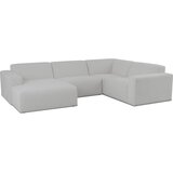 Scandic Bela kotna sedežna garnitura iz tkanine bouclé (v obliki črke "U") Roxy – | Shoptok.si