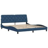  Posteljni okvir brez vzmetnice moder 180x200 cm blago | Shoptok.si