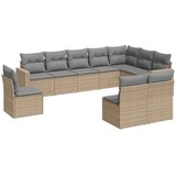  10-dijelni set vrtnih sofa s jastucima bež od poliratana | shoptok.hr
