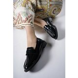 Riccon Women's Loafer 0012100 Black Wrinkled Patent Leather Cene
