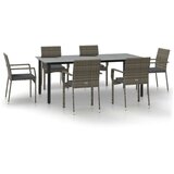  7-dijelni vrtni blagovaonski set crno-sivi od poliratana | shoptok.hr