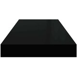  Plutajuće zidne police 2 kom sjajne crne 60 x 23,5 x 3,8 cm MDF | shoptok.hr
