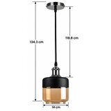  BRILAGI-LED Luster na sajli RETRO GLASS 1xE27/60W/230V Ø 14 cm crna/dimljeno bež | Eponuda.com