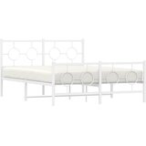  Metalni okvir kreveta uzglavlje i podnožje bijeli 140x200 cm | shoptok.hr