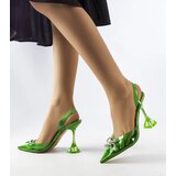 Gemre Green transparent women's pumps Girard | Shoptok.si