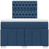 vidaXL Box spring postelja z vzmetnico modra 120x190 cm blago, (21306669) | Shoptok.si