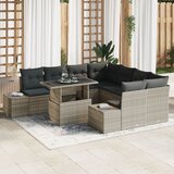 vidaXL 9-dijelni vrtni sofa set s jastucima svijetlo sivi poli ratan Cijene