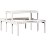  Stol za piknik bijeli 110 x 134 x 75 cm od masivne borovine | shoptok.hr