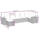 vidaXL 7-dijelni set vrtnih sofa od poliratana s jastucima smeđi | shoptok.hr