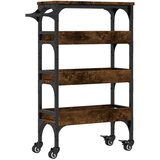  The Living Store Kuhinjski voziček dimljen hrast 53x20x76 cm inženirski les - Kuhinjski Voziček, (21442206) | Shoptok.si