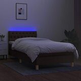  box spring s madracem LED tamnosmeđi 90x190 cm tkanina | shoptok.hr