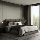 MID.YOU OBLAZINJENA POSTELJA 160 cm x 200 cm , les, tekstil, leseni material rjava | Shoptok.si