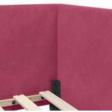 vidaXL Kutni okvir kreveta Vinska crvena 90 cm x 190 cm tkanina | shoptok.hr
