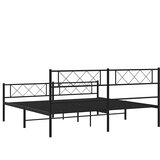  Metalni okvir kreveta uzglavlje i podnožje crni 193x203 cm | shoptok.hr