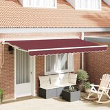 vidaXL retraktilna tenda burgundija 400x200 cm tkanina in poliester | Shoptok.si