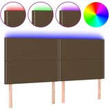 Maison Chic led posteljno vzglavje - vzglavna omarica - nočna omarica temno rjavo 200x5x118/128 cm blago, (21707963) Cene