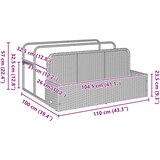  Plovak za bazen Crni 110x100x57 cm Poli ratan | shoptok.hr