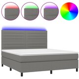  Krevet box spring s madracem LED tamnosivi 180x200 cm tkanina | shoptok.hr