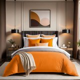  tonne orage - 27 orange ranforce king quilt cover (fr) (it) | ePonuda.com