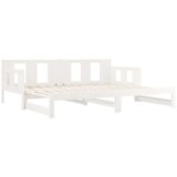  Izvlečna dnevna postelja bela trdna borovina 2x(90x190) cm, (20643910) | Shoptok.si