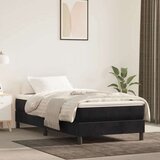vidaXL Vzmetnica z žepkasto vzmetjo črna 100x210x20 cm žamet | Shoptok.si