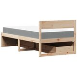 Krevet s ladicama i madracem voštano smeđi 90 x 190 cm borovine | Eponuda.com