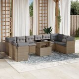 Maison Chic Seti vrtnega pohištva - Vrtna garnitura - Vrtni pohištvo set 11-delna z blazinami bež poli ratan, (21815176) | Shoptok.si