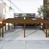 vidaXL vrtna miza medeno rjava 203,5x100x76 cm trdna borovina | Shoptok.si