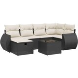  7-dijelni set vrtnih sofa od poliratana s jastucima crni | shoptok.hr