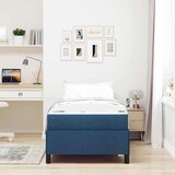 Box Postelja z vzmetnico Modra in črna 90 x 190 cm | Shoptok.si