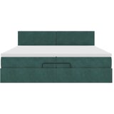 vidaXL Otomanski posteljni okvir z vzmetnicami zelen 200x200cm žamet, (22054207) | Shoptok.si