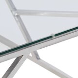  Stolić za kavu srebrni od nehrđajućeg čelika i kaljenog stakla Srebrna | Shoptok.si