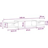 TV ormar za montažu na zid Zidna montaža Betonska siva - Betonska siva 140 cm | shoptok.hr