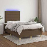  Box spring postelja z vzmetnico LED tem. rjava 120x200 cm blago, (20937907) | Shoptok.si