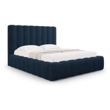 Micadoni Home Tamno plavi tapecirani bračni krevet s prostorom za odlaganje s podnicom 180x200 cm Kelp – Cijene