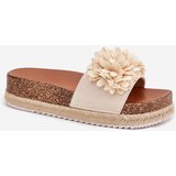 Boto Ladies platform sandals with decorative flowers beige Tessara | shoptok.hr