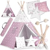 Nukido Teepee šator za djecu s svjetlima -bijelo rozi | shoptok.hr