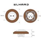  Elhard - Keramička retro kućna utičnica sa ramom SCHUKO 230V crna/drvo Slike