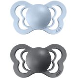Bibs Couture Silicone Size 2: 6+ months duda Iron / Baby Blue 2 kos Cene
