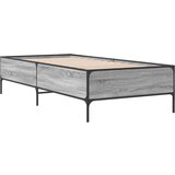 vidaXL Posteljni okvir siva sonoma 90x200 cm inženirski les in kovina, (21128341) Cene