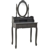  Toaletni stolić sa stolcem sivi 75x69x140 cm od drva paulovnije | shoptok.hr